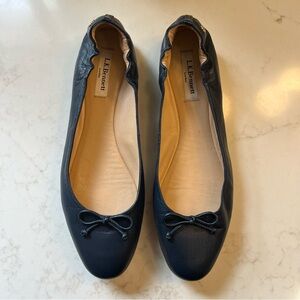 L.K. Bennett Thea Ballet Flats in Navy Blue, Size EU 40.5